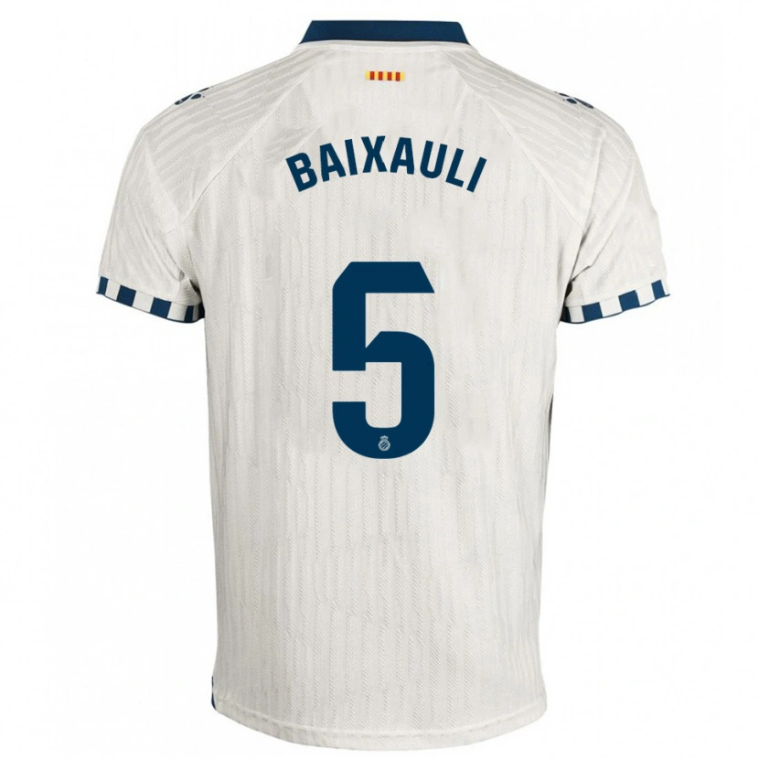 Danxen Męski Iker Baixauli #5 Biało-Niebieski Wyjazdowa Koszulka 2025/26 Koszulki Klubowe