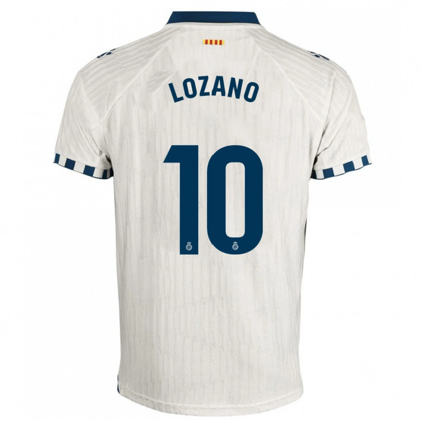 Danxen Męski Pol Lozano #10 Biało-Niebieski Wyjazdowa Koszulka 2025/26 Koszulki Klubowe