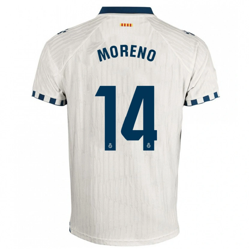 Danxen Męski Jan Moreno #14 Biało-Niebieski Wyjazdowa Koszulka 2025/26 Koszulki Klubowe