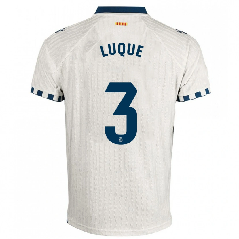 Danxen Męski Gerard Luque #3 Biało-Niebieski Wyjazdowa Koszulka 2025/26 Koszulki Klubowe