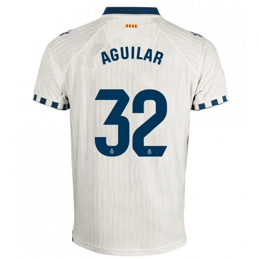 Danxen Męski Rubén Aguilar #32 Biało-Niebieski Wyjazdowa Koszulka 2025/26 Koszulki Klubowe