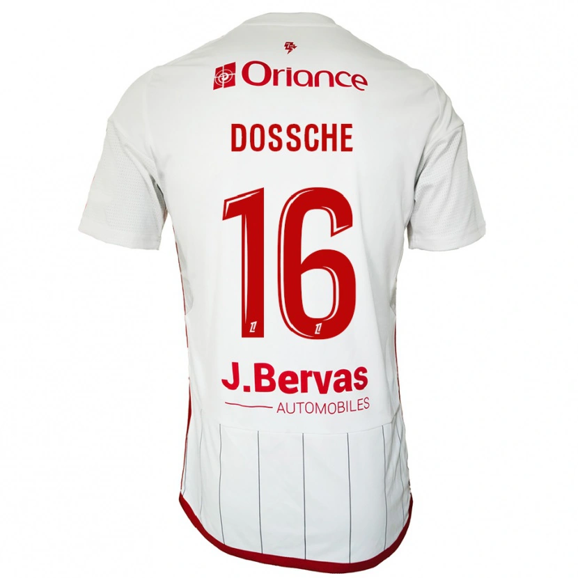 Danxen Męski Marvin Dossche #16 Biało-Czerwony Wyjazdowa Koszulka 2025/26 Koszulki Klubowe