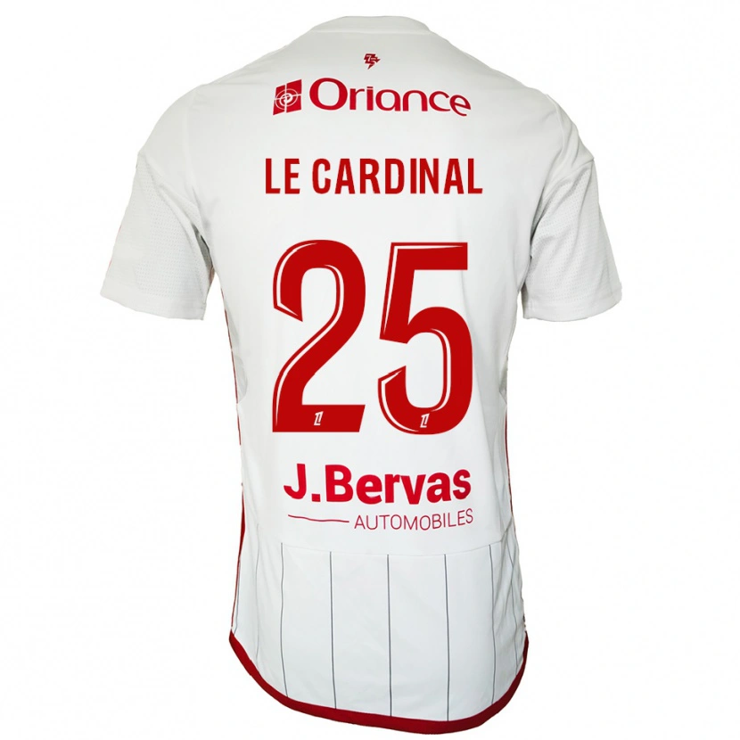 Danxen Męski Julien Le Cardinal #25 Biało-Czerwony Wyjazdowa Koszulka 2025/26 Koszulki Klubowe