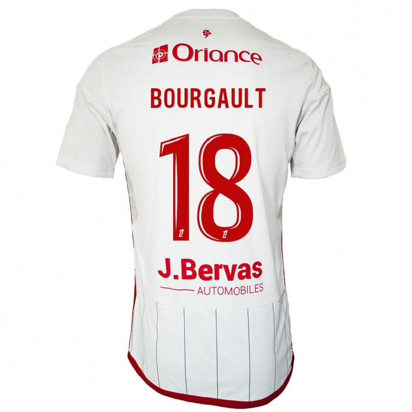 Danxen Męski Justin Bourgault #18 Biało-Czerwony Wyjazdowa Koszulka 2025/26 Koszulki Klubowe