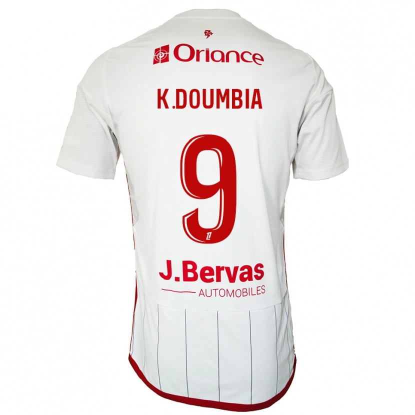 Danxen Męski Kamory Doumbia #9 Biało-Czerwony Wyjazdowa Koszulka 2025/26 Koszulki Klubowe