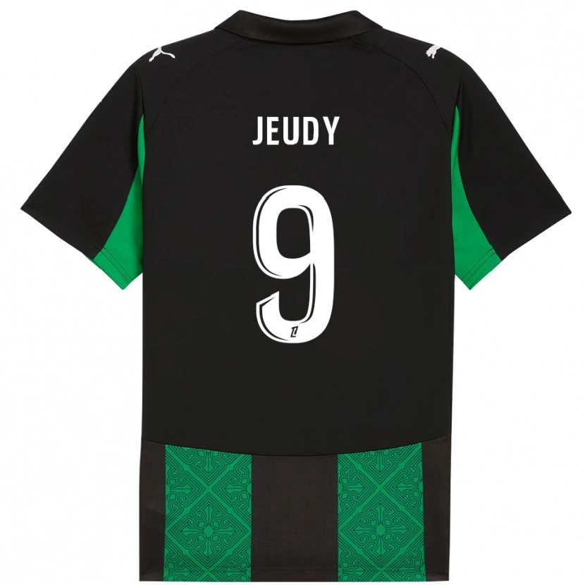 Danxen Męski Sherly Jeudy #9 Czarno-Zielony Wyjazdowa Koszulka 2025/26 Koszulki Klubowe