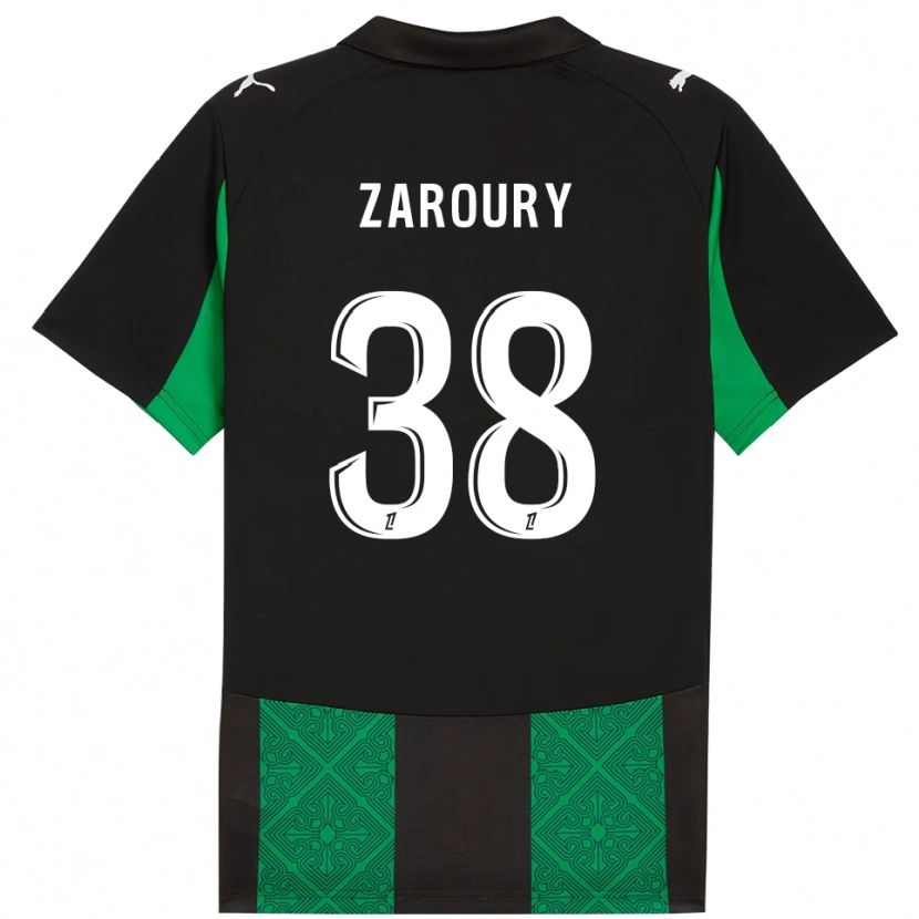 Danxen Męski Anass Zaroury #38 Czarno-Zielony Wyjazdowa Koszulka 2025/26 Koszulki Klubowe