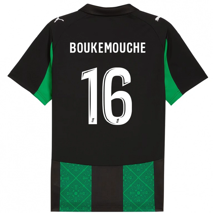 Danxen Męski Amine Boukemouche #16 Czarno-Zielony Wyjazdowa Koszulka 2025/26 Koszulki Klubowe