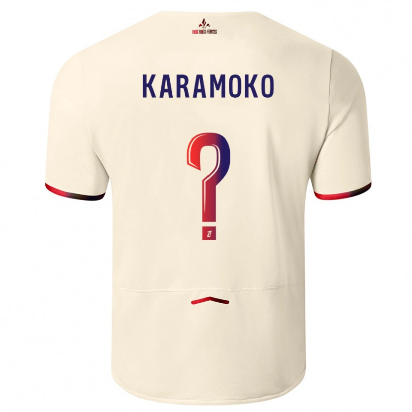 Danxen Męski Ibrahim Karamoko #0 Złamana Biel-Czerwony Wyjazdowa Koszulka 2025/26 Koszulki Klubowe