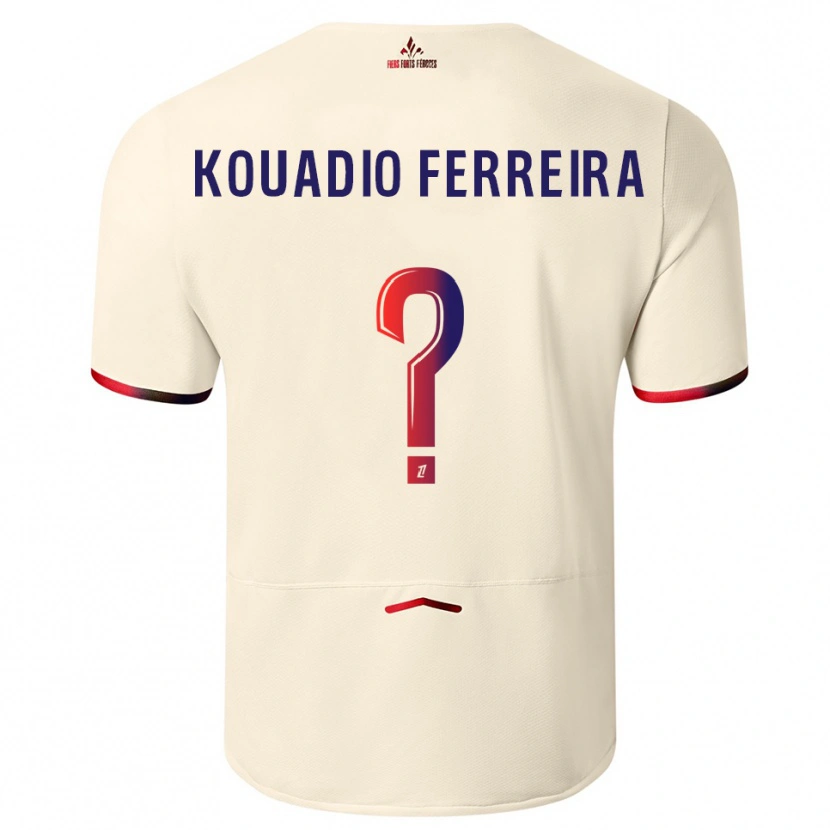Danxen Męski Wilfrid Kouadio Ferreira #0 Złamana Biel-Czerwony Wyjazdowa Koszulka 2025/26 Koszulki Klubowe