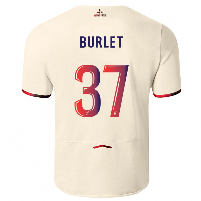 Danxen Męski Vincent Burlet #37 Złamana Biel-Czerwony Wyjazdowa Koszulka 2025/26 Koszulki Klubowe
