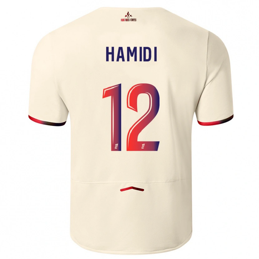 Danxen Męski Kamel Hamidi #12 Złamana Biel-Czerwony Wyjazdowa Koszulka 2025/26 Koszulki Klubowe