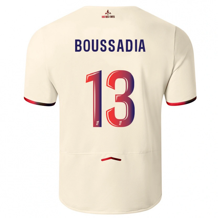 Danxen Męski Saad Boussadia #13 Złamana Biel-Czerwony Wyjazdowa Koszulka 2025/26 Koszulki Klubowe