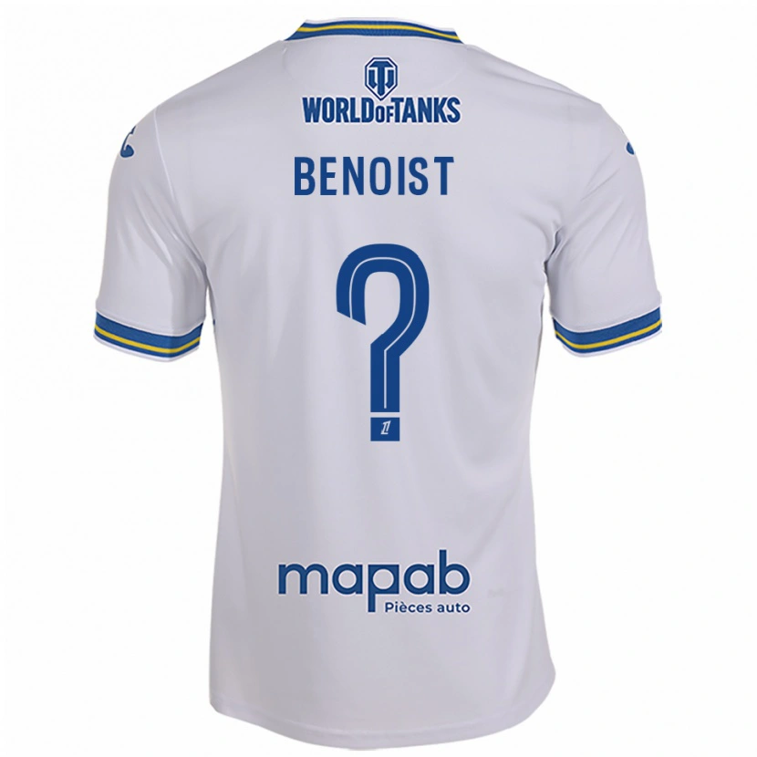 Danxen Męski Baptiste Benoist #0 Biało-Błękitny Wyjazdowa Koszulka 2025/26 Koszulki Klubowe