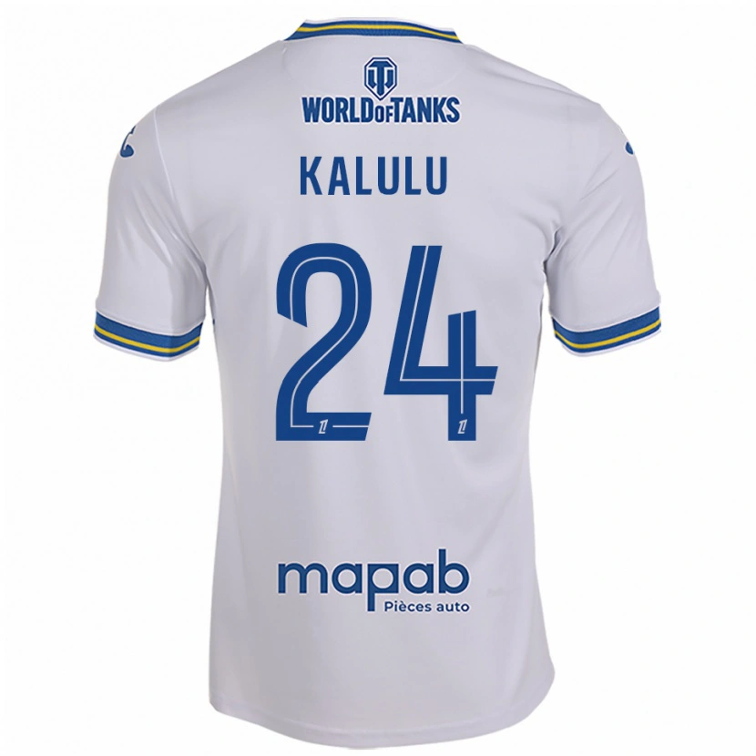 Danxen Męski Gédéon Kalulu #24 Biało-Błękitny Wyjazdowa Koszulka 2025/26 Koszulki Klubowe