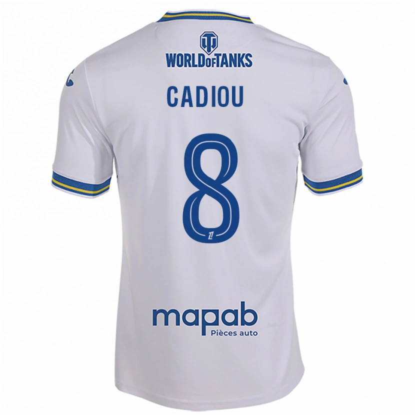 Danxen Męski Noah Cadiou #8 Biało-Błękitny Wyjazdowa Koszulka 2025/26 Koszulki Klubowe
