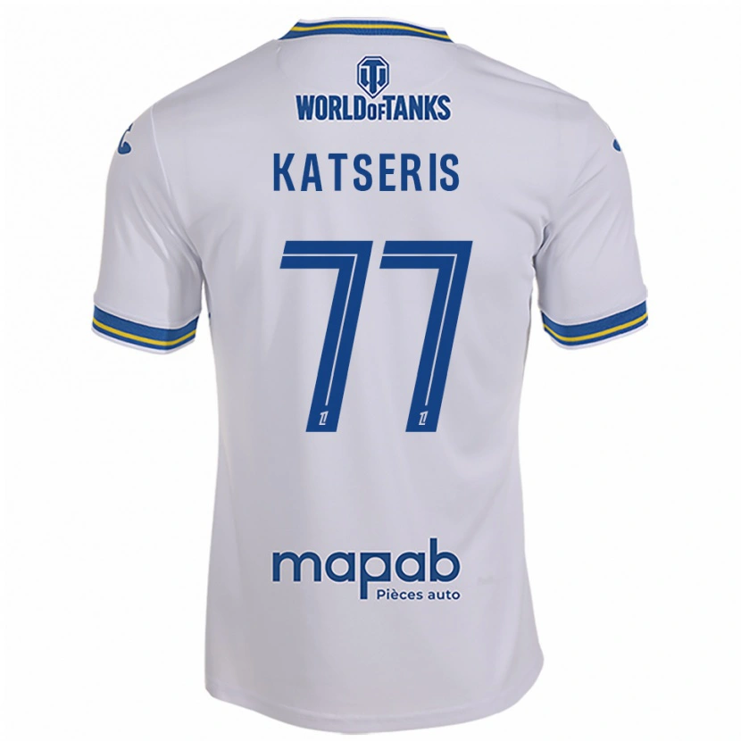 Danxen Męski Panos Katseris #77 Biało-Błękitny Wyjazdowa Koszulka 2025/26 Koszulki Klubowe