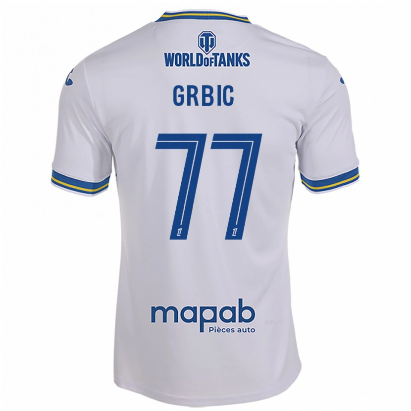 Danxen Męski Adrian Grbic #77 Biało-Błękitny Wyjazdowa Koszulka 2025/26 Koszulki Klubowe
