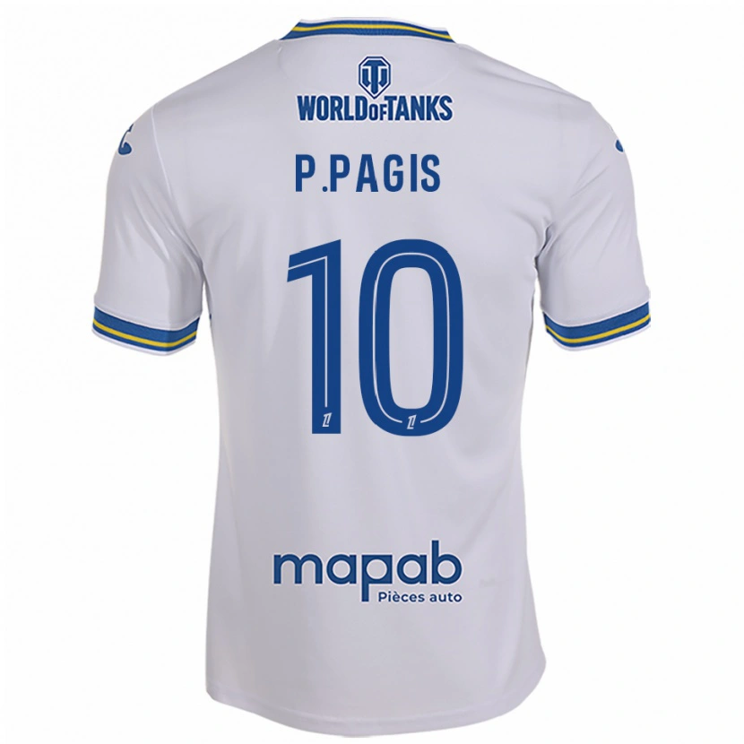 Danxen Męski Pablo Pagis #10 Biało-Błękitny Wyjazdowa Koszulka 2025/26 Koszulki Klubowe