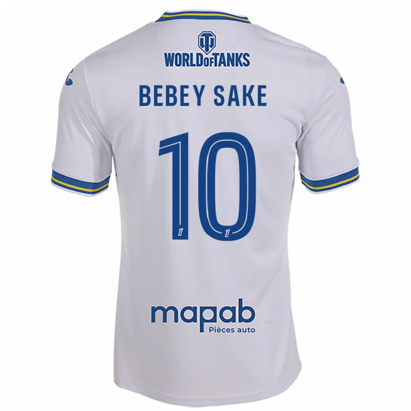 Danxen Męski Mattéo Bebey Sake #10 Biało-Błękitny Wyjazdowa Koszulka 2025/26 Koszulki Klubowe