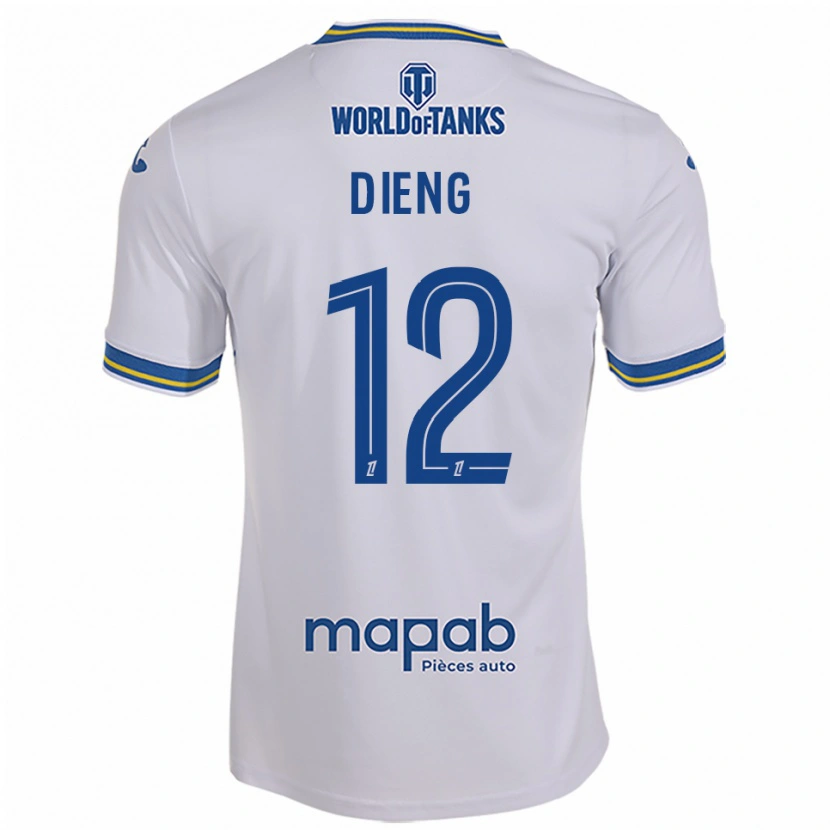 Danxen Męski Bamba Dieng #12 Biało-Błękitny Wyjazdowa Koszulka 2025/26 Koszulki Klubowe