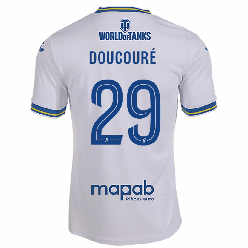 Danxen Męski Siriné Doucouré #29 Biało-Błękitny Wyjazdowa Koszulka 2025/26 Koszulki Klubowe