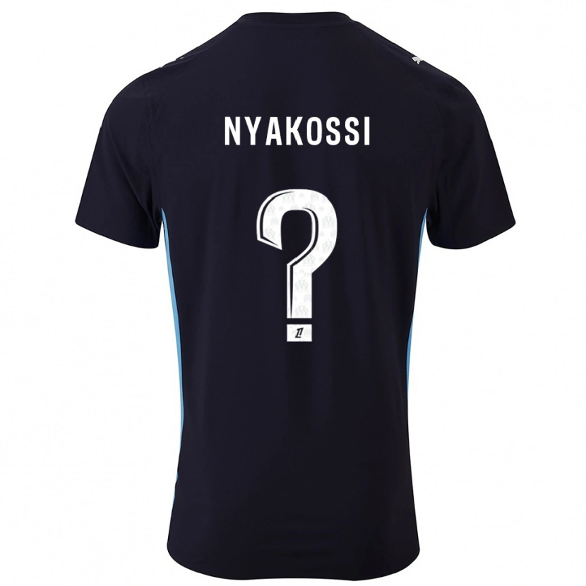 Danxen Męski Roggerio Nyakossi #0 Czarno-Błękitny Wyjazdowa Koszulka 2025/26 Koszulki Klubowe