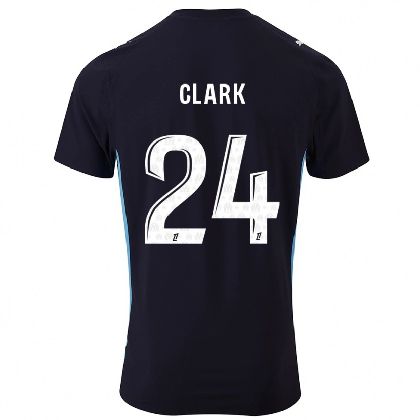 Danxen Męski Ashley Clark #24 Czarno-Błękitny Wyjazdowa Koszulka 2025/26 Koszulki Klubowe
