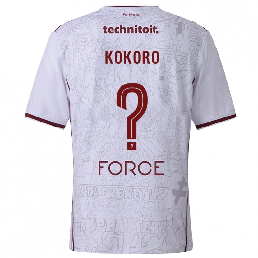 Danxen Męski Clarence Kokoro #0 Biało-Bordowy Wyjazdowa Koszulka 2025/26 Koszulki Klubowe
