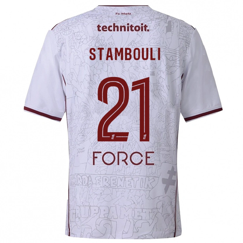Danxen Męski Benjamin Stambouli #21 Biało-Bordowy Wyjazdowa Koszulka 2025/26 Koszulki Klubowe