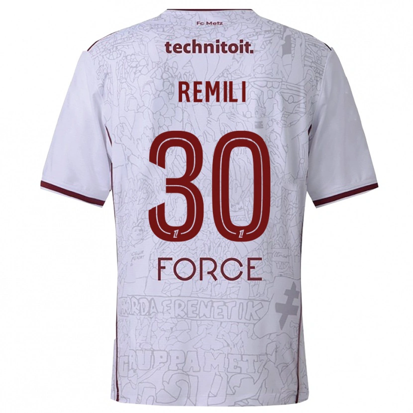 Danxen Męski Célia Remili #30 Biało-Bordowy Wyjazdowa Koszulka 2025/26 Koszulki Klubowe