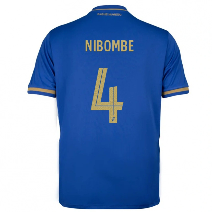 Danxen Męski Samuel Nibombe #4 Niebiesko-Złoty Wyjazdowa Koszulka 2025/26 Koszulki Klubowe