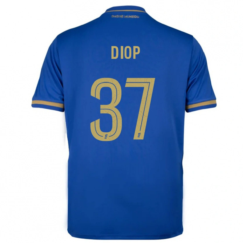 Danxen Męski Edan Diop #37 Niebiesko-Złoty Wyjazdowa Koszulka 2025/26 Koszulki Klubowe