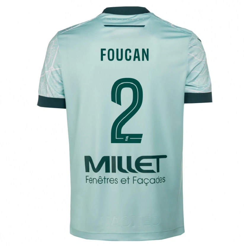 Danxen Męski Jalen Foucan #2 Zielono-Biały Wyjazdowa Koszulka 2025/26 Koszulki Klubowe