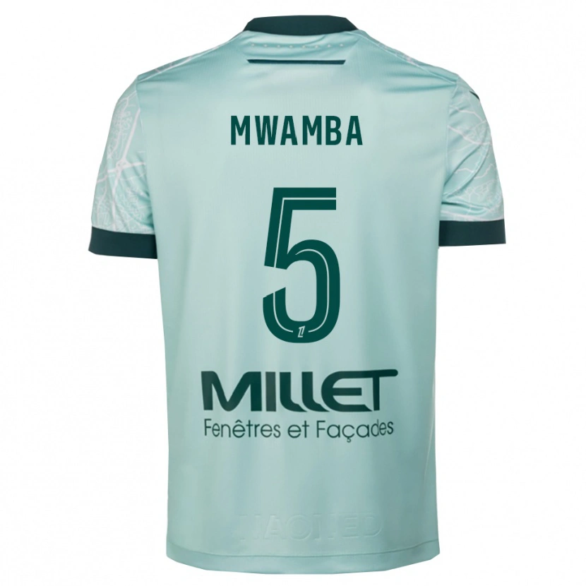Danxen Męski Musunda Mwamba #5 Zielono-Biały Wyjazdowa Koszulka 2025/26 Koszulki Klubowe