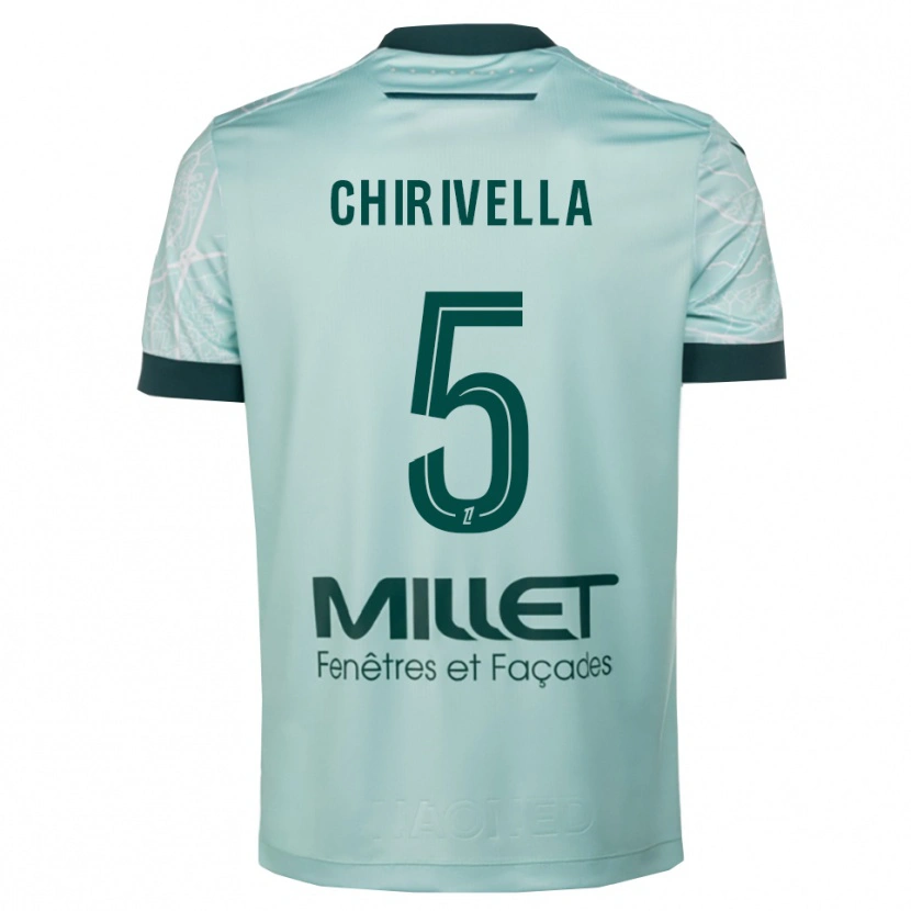 Danxen Męski Pedro Chirivella #5 Zielono-Biały Wyjazdowa Koszulka 2025/26 Koszulki Klubowe