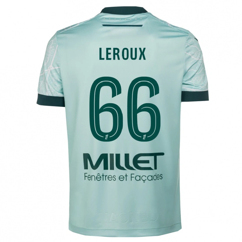 Danxen Męski Louis Leroux #66 Zielono-Biały Wyjazdowa Koszulka 2025/26 Koszulki Klubowe