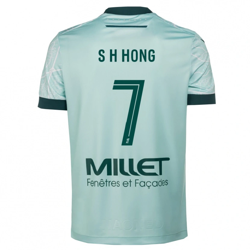 Danxen Męski Hyun-Seok Hong #7 Zielono-Biały Wyjazdowa Koszulka 2025/26 Koszulki Klubowe