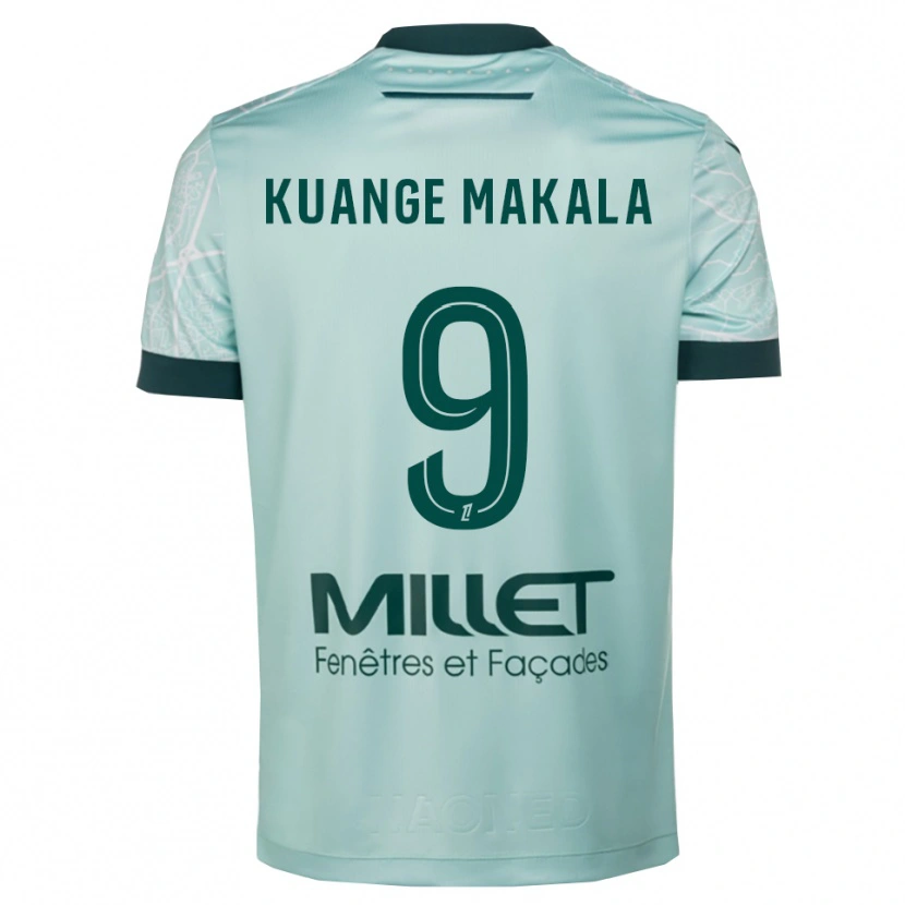 Danxen Męski Jordi Kuange Makala #9 Zielono-Biały Wyjazdowa Koszulka 2025/26 Koszulki Klubowe
