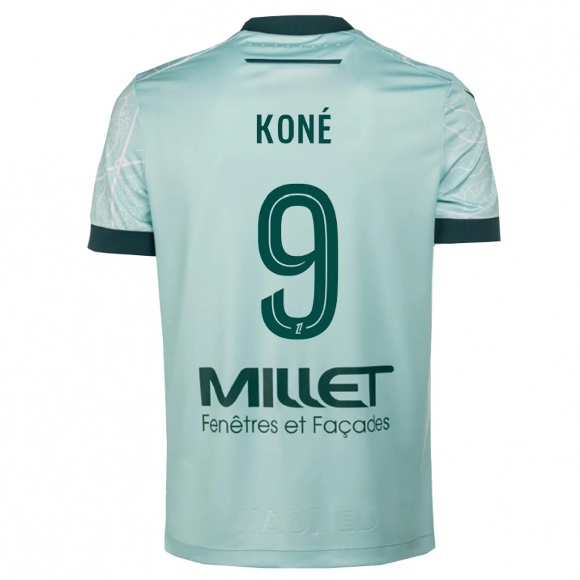 Danxen Męski Junior Koné #9 Zielono-Biały Wyjazdowa Koszulka 2025/26 Koszulki Klubowe