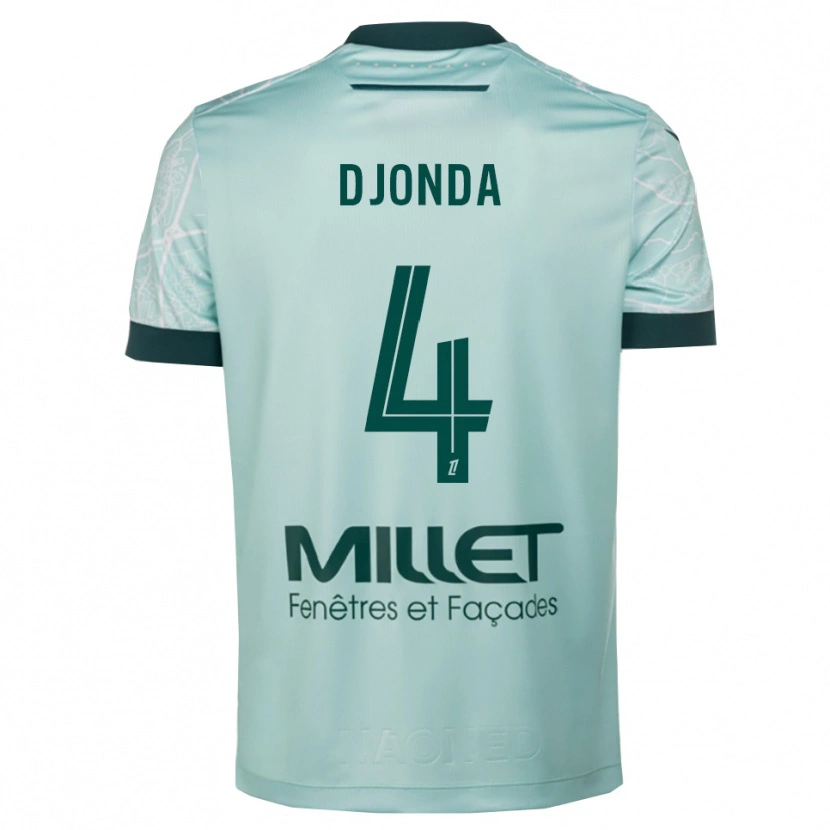 Danxen Męski Christian Djonda #4 Zielono-Biały Wyjazdowa Koszulka 2025/26 Koszulki Klubowe