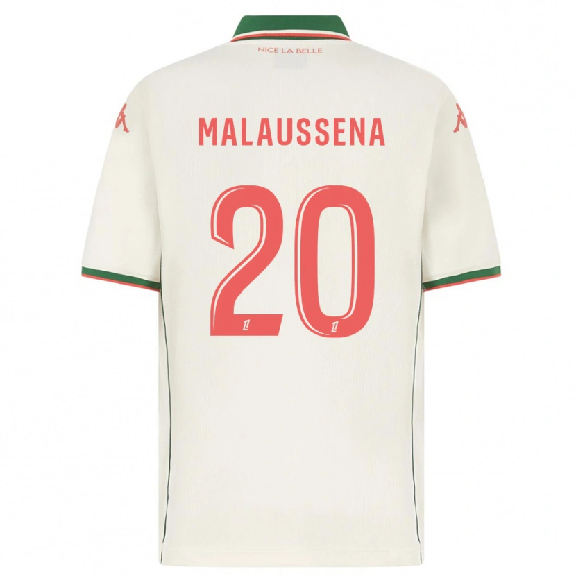 Danxen Męski Angela Malaussena #20 Biało-Zielony Wyjazdowa Koszulka 2025/26 Koszulki Klubowe