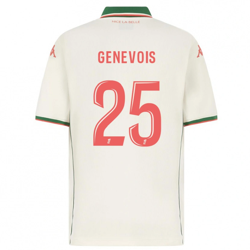 Danxen Męski Romain Genevois #25 Biało-Zielony Wyjazdowa Koszulka 2025/26 Koszulki Klubowe
