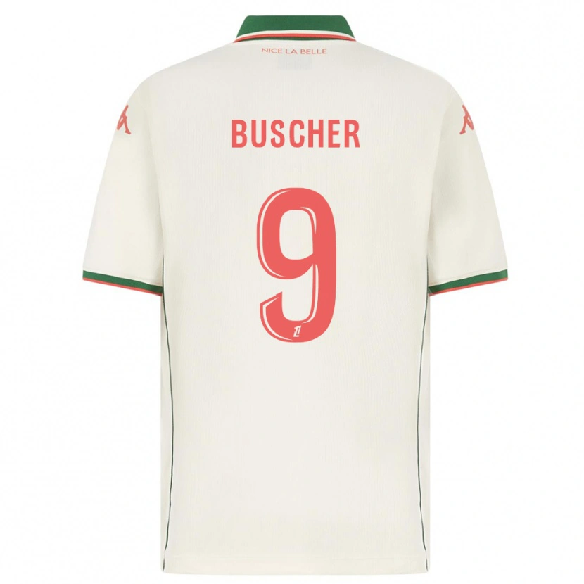 Danxen Męski Mickaël Buscher #9 Biało-Zielony Wyjazdowa Koszulka 2025/26 Koszulki Klubowe