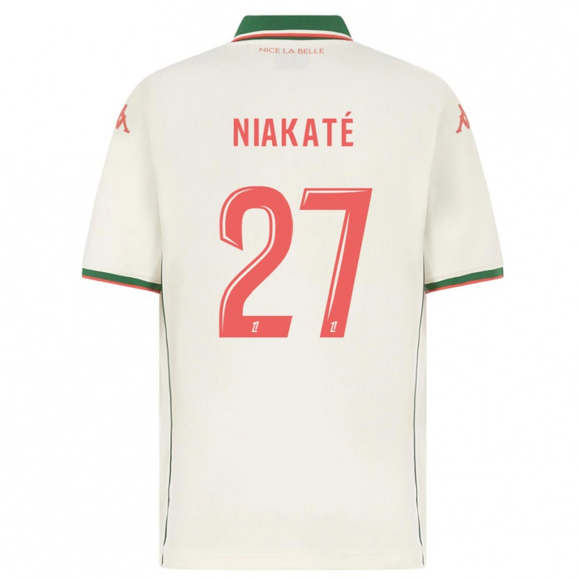 Danxen Męski Yakaré Niakaté #27 Biało-Zielony Wyjazdowa Koszulka 2025/26 Koszulki Klubowe