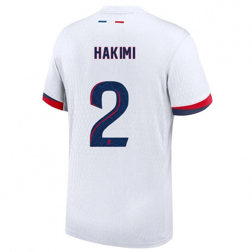 Danxen Męski Achraf Hakimi #2 Biało-Czerwony Wyjazdowa Koszulka 2025/26 Koszulki Klubowe