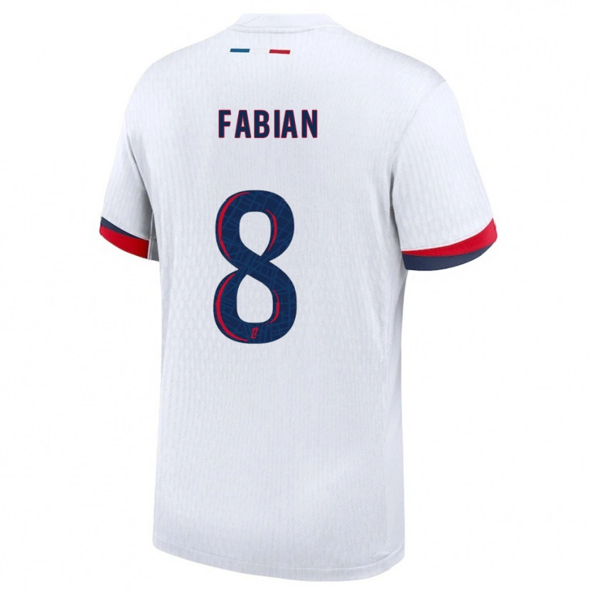 Danxen Męski Fabián Ruiz #8 Biało-Czerwony Wyjazdowa Koszulka 2025/26 Koszulki Klubowe