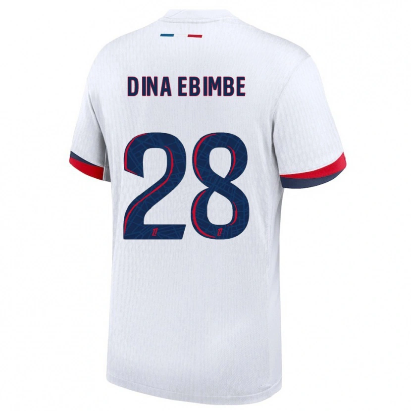 Danxen Męski Eric Junior Dina Ebimbe #28 Biało-Czerwony Wyjazdowa Koszulka 2025/26 Koszulki Klubowe