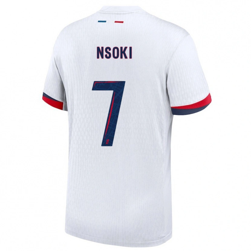 Danxen Męski Noah Nsoki #7 Biało-Czerwony Wyjazdowa Koszulka 2025/26 Koszulki Klubowe