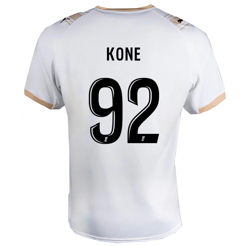 Danxen Męski Abdoul Koné #92 Biało-Czarny Wyjazdowa Koszulka 2025/26 Koszulki Klubowe